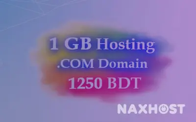 1 GB Shared Hosting and .COM Domain 1250 BDT